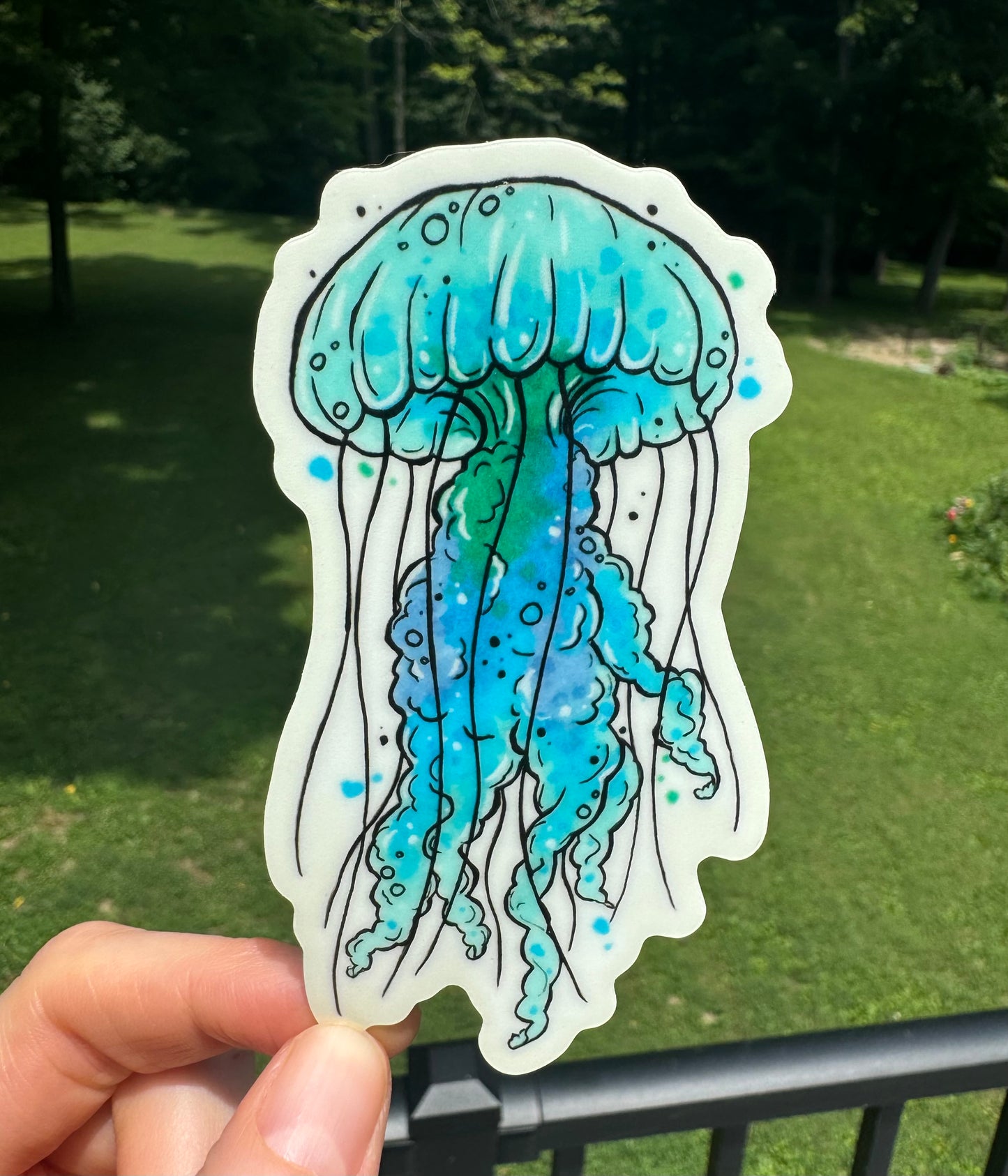 Glow-in-the-dark jellyfish sticker